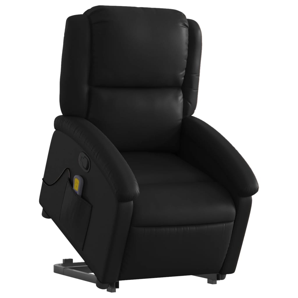 Fauteuil inclinable de massage Noir Similicuir Fauteuils vidaXL   