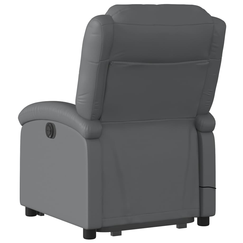 Fauteuil inclinable de massage Gris Similicuir Fauteuils vidaXL   