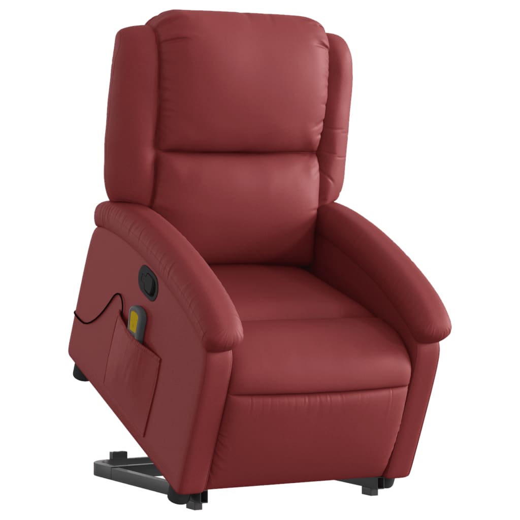 Fauteuil inclinable de massage Rouge bordeaux Similicuir Fauteuils vidaXL   