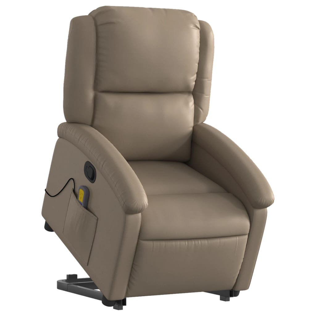 Fauteuil inclinable de massage Cappuccino Similicuir Fauteuils vidaXL   