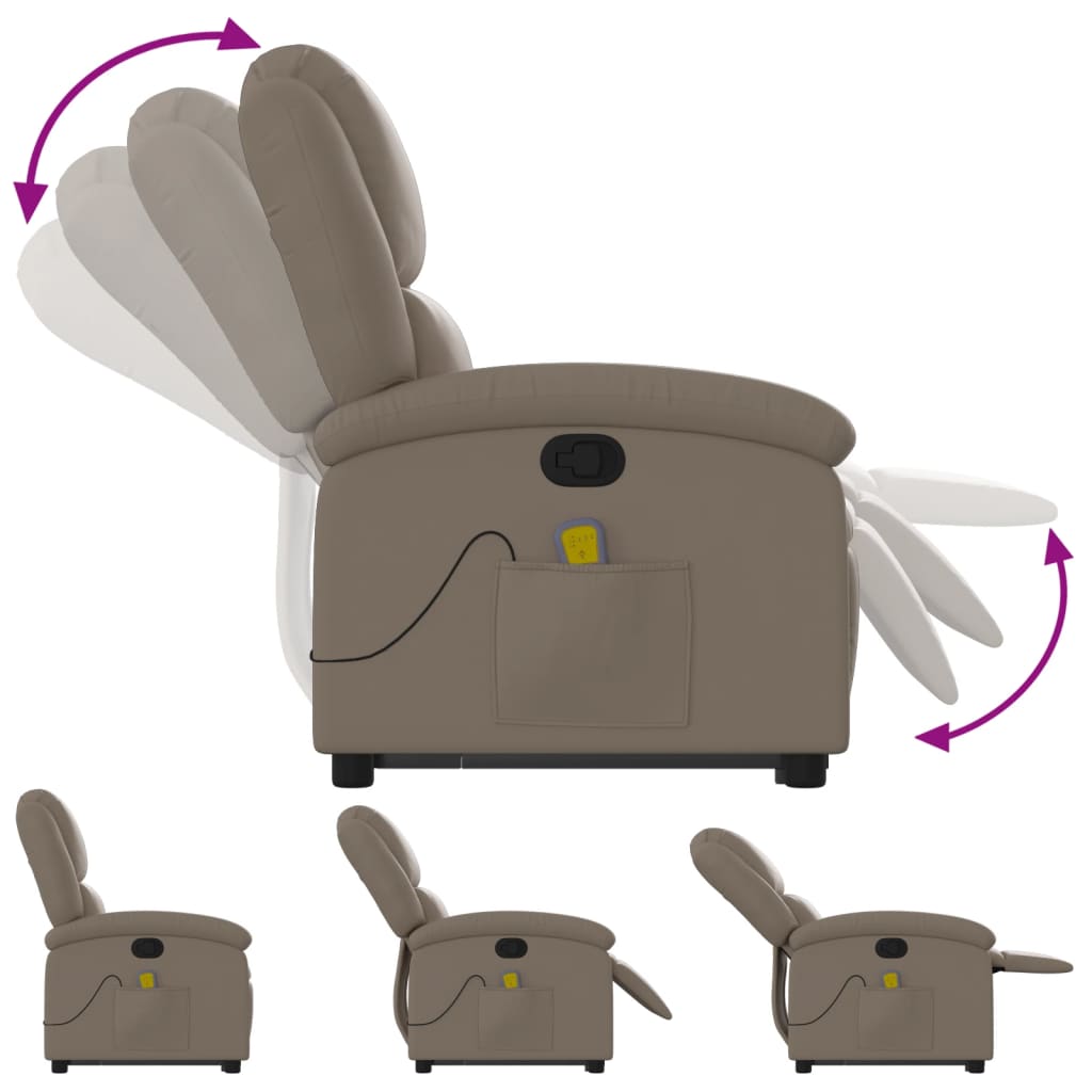 Fauteuil inclinable de massage Cappuccino Similicuir Fauteuils vidaXL   