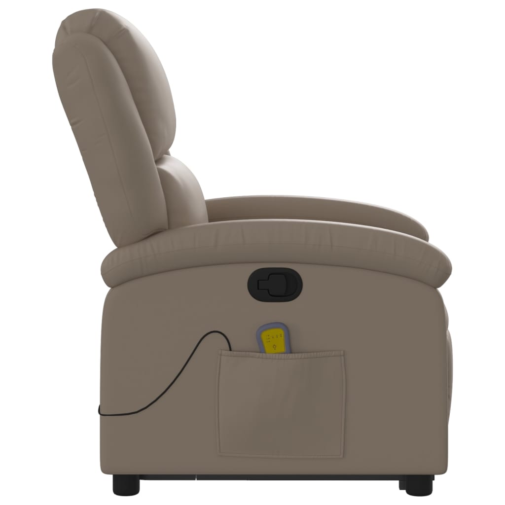 Fauteuil inclinable de massage Cappuccino Similicuir Fauteuils vidaXL   