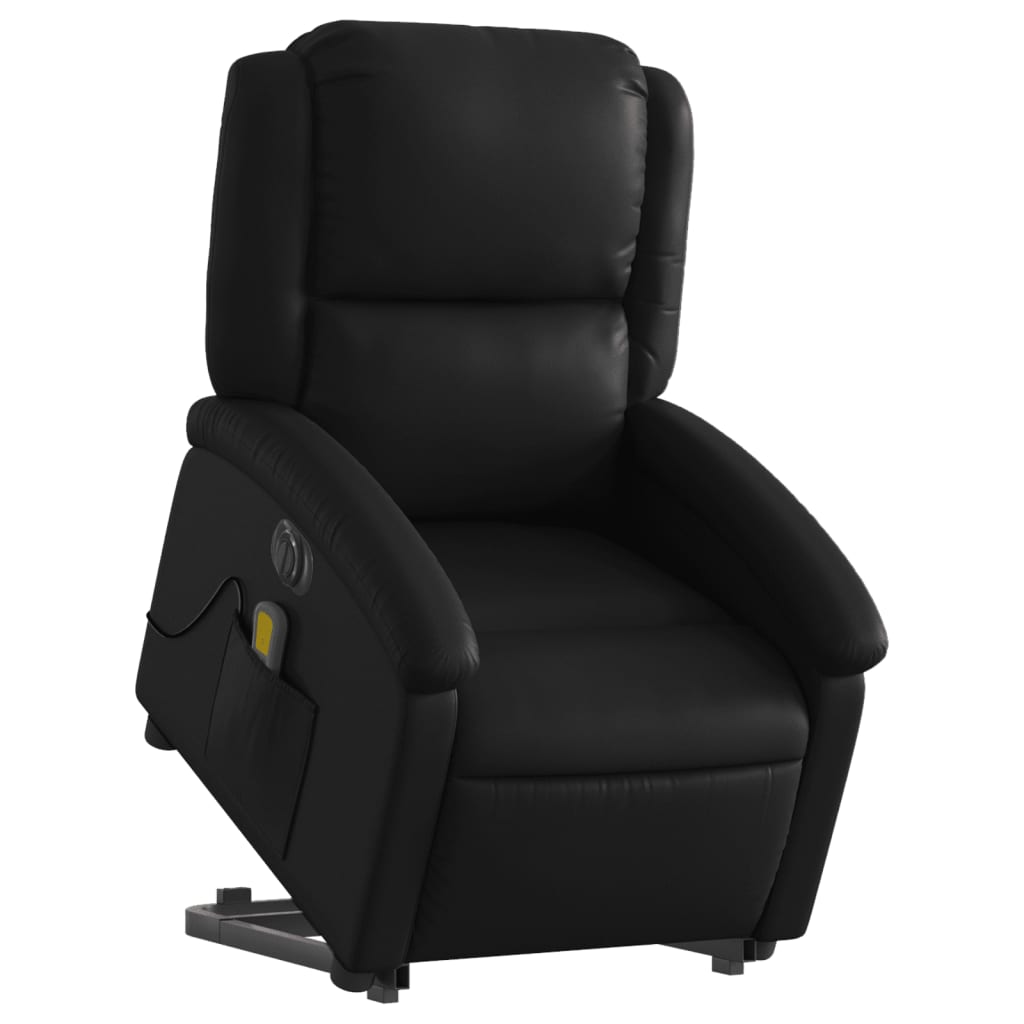 Fauteuil inclinable de massage électrique noir similicuir Fauteuils vidaXL   