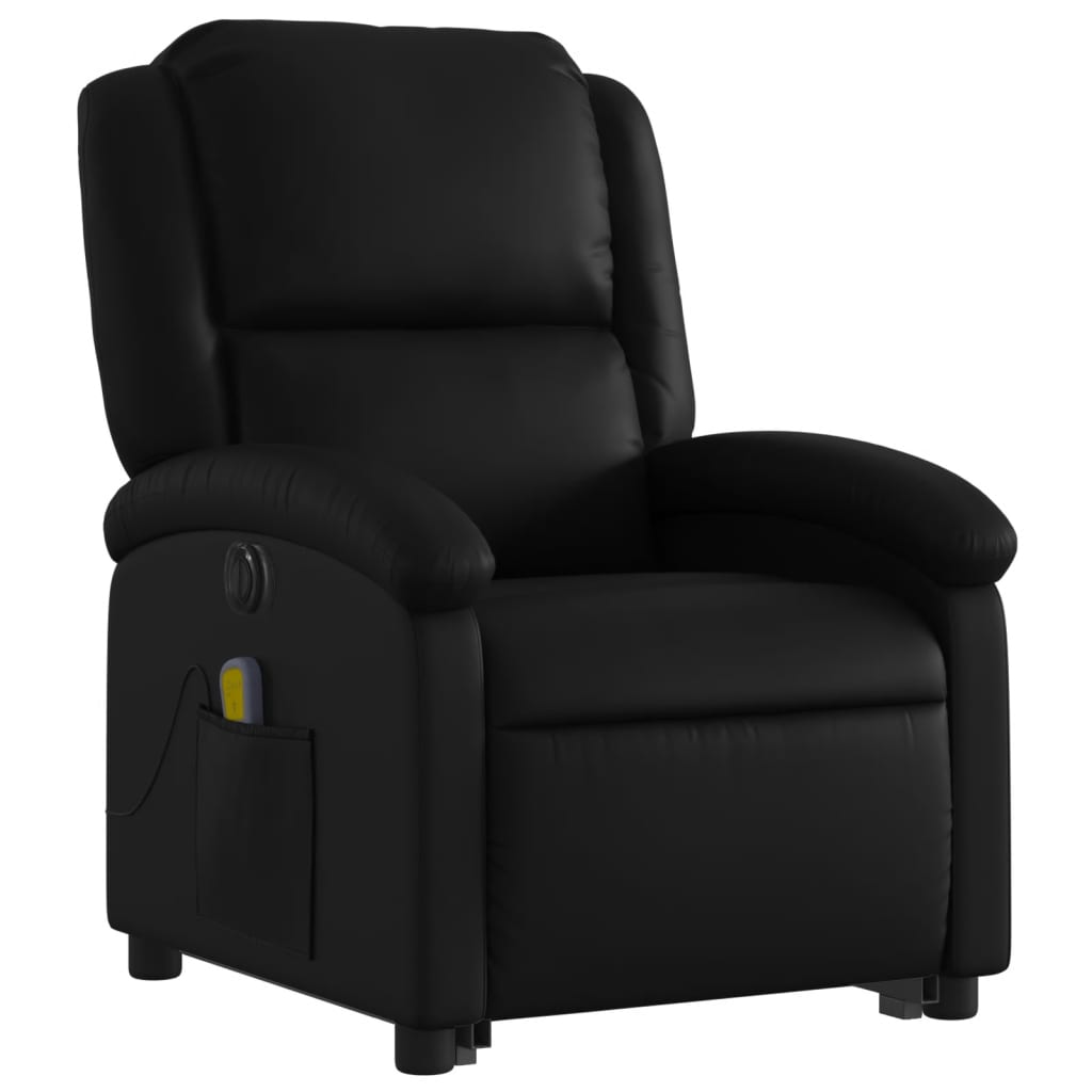 Fauteuil inclinable de massage électrique noir similicuir Fauteuils vidaXL   