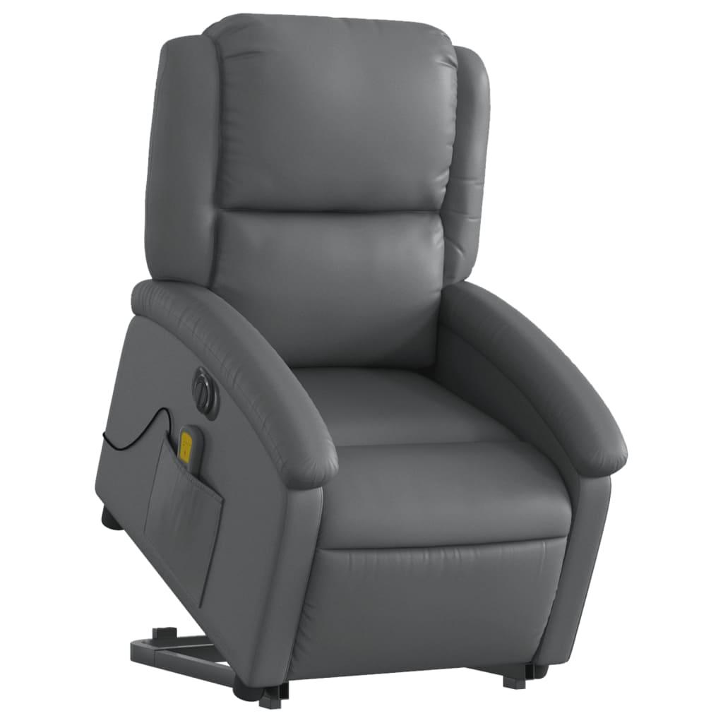 Fauteuil inclinable de massage électrique gris similicuir Fauteuils vidaXL   