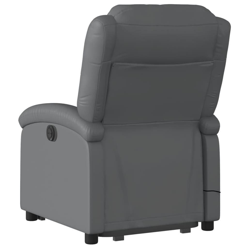 Fauteuil inclinable de massage électrique gris similicuir Fauteuils vidaXL   