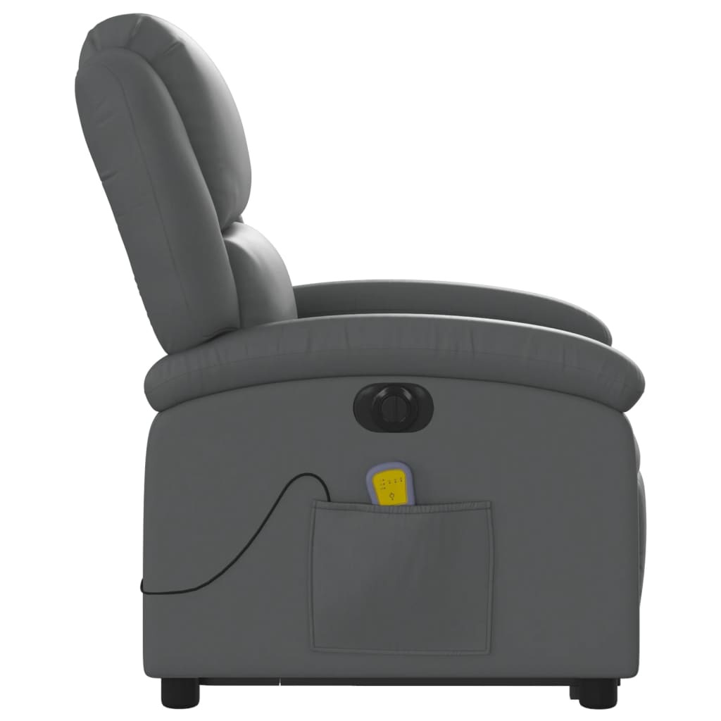 Fauteuil inclinable de massage électrique gris similicuir Fauteuils vidaXL   