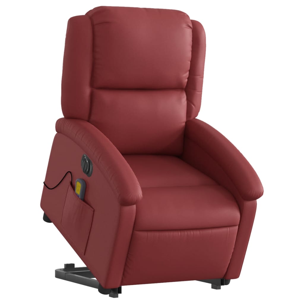 Fauteuil inclinable de massage électrique rouge bordeaux Fauteuils vidaXL   