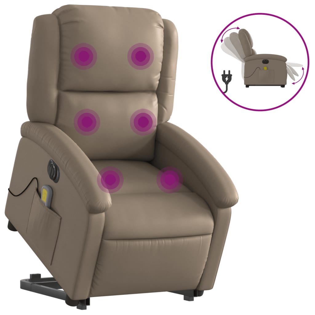 Fauteuil inclinable de massage électrique cappuccino similicuir Fauteuils vidaXL   