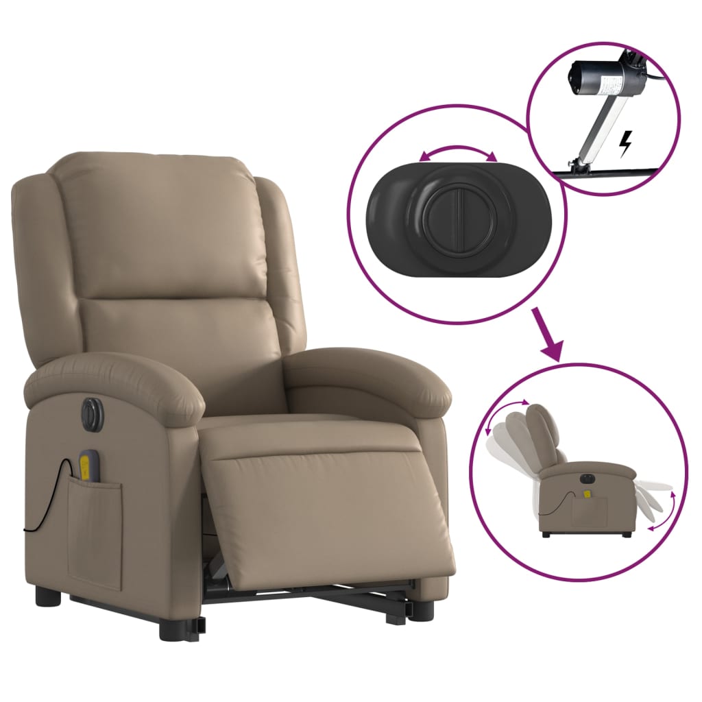 Fauteuil inclinable de massage électrique cappuccino similicuir Fauteuils vidaXL   