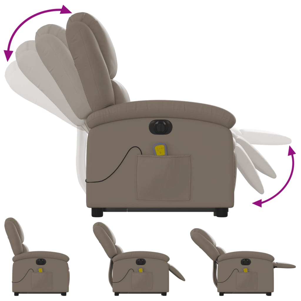 Fauteuil inclinable de massage électrique cappuccino similicuir Fauteuils vidaXL   