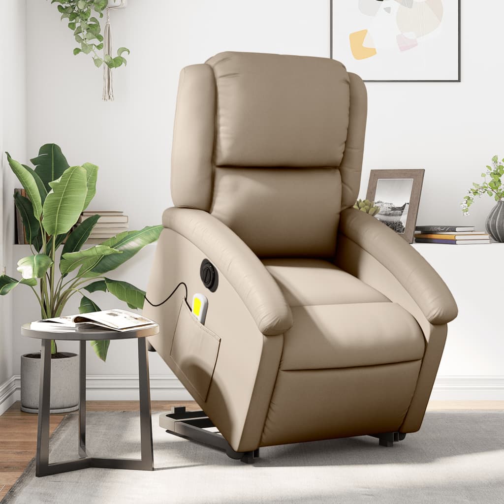 Fauteuil inclinable de massage électrique cappuccino similicuir Fauteuils vidaXL   