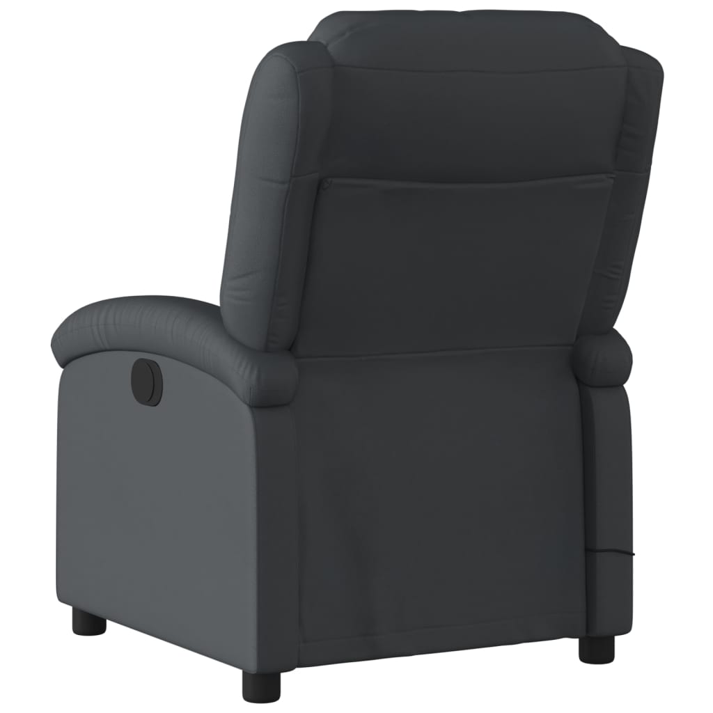 Fauteuil de massage inclinable électrique noir cuir véritable Fauteuils vidaXL   