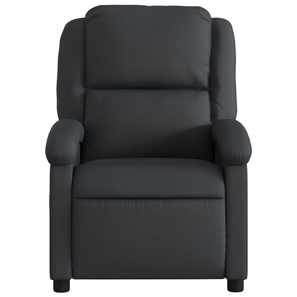 Fauteuil de massage inclinable électrique noir cuir véritable Fauteuils vidaXL   