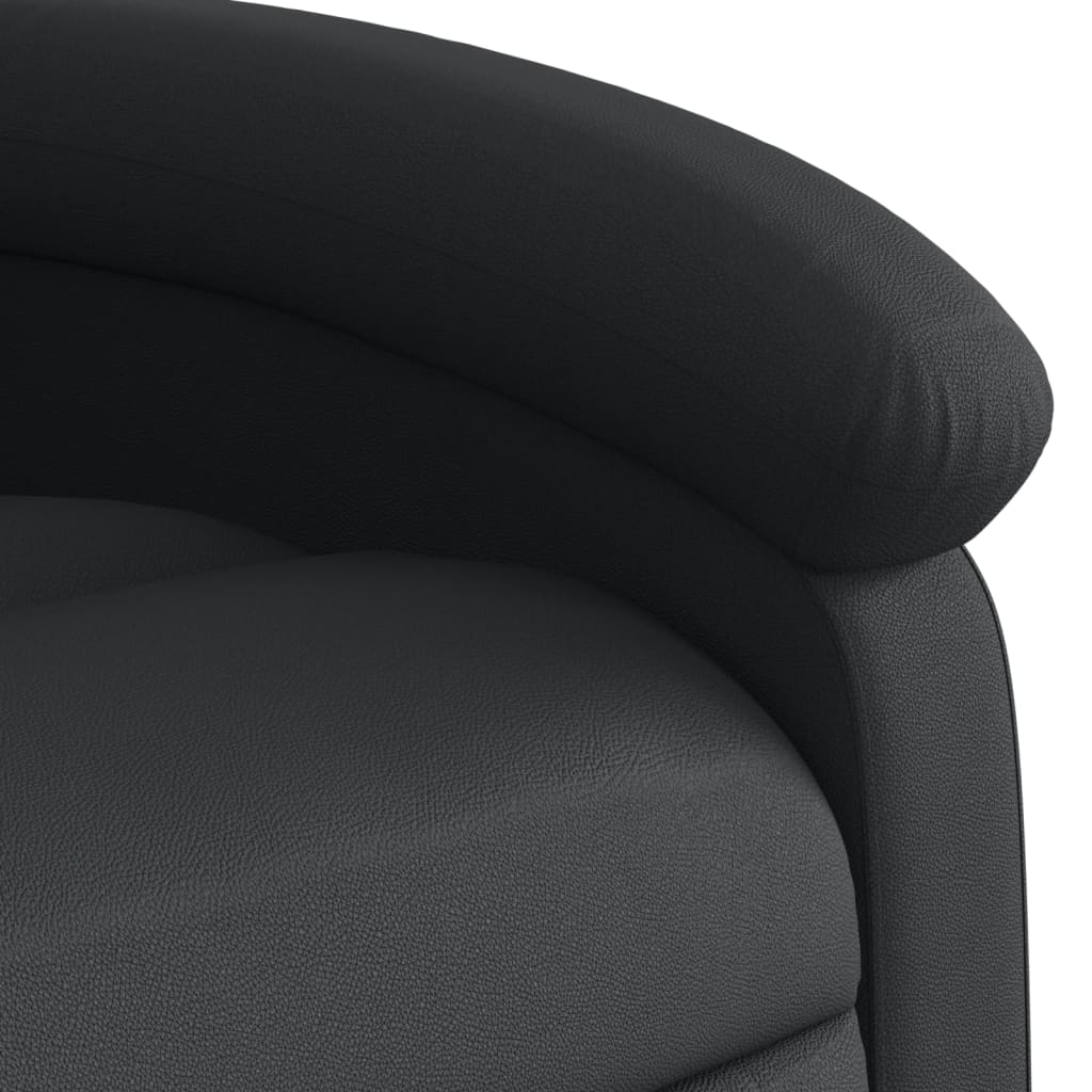 Fauteuil de massage inclinable électrique noir cuir véritable Fauteuils vidaXL   