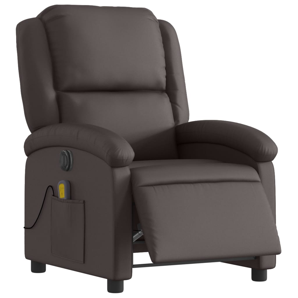 Fauteuil de massage inclinable électrique marron foncé Fauteuils vidaXL   