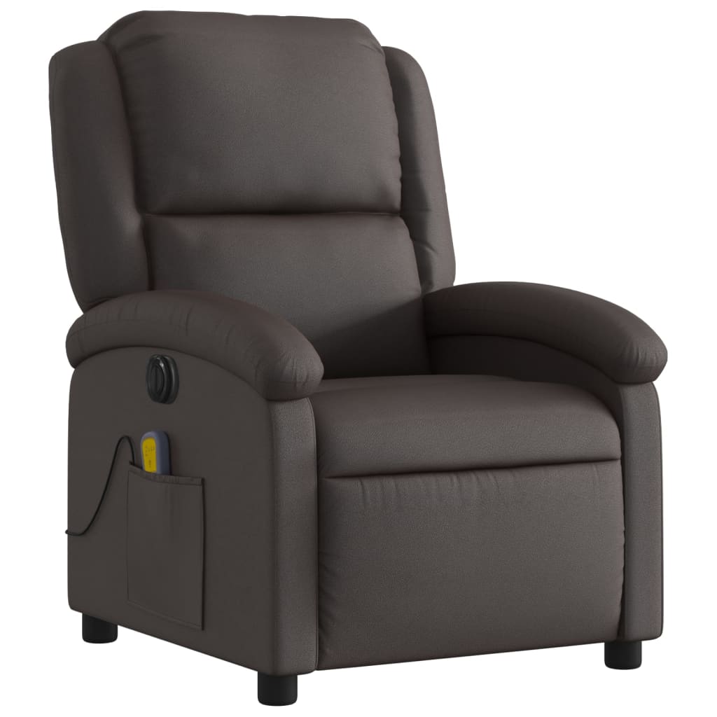 Fauteuil de massage inclinable électrique marron foncé Fauteuils vidaXL   