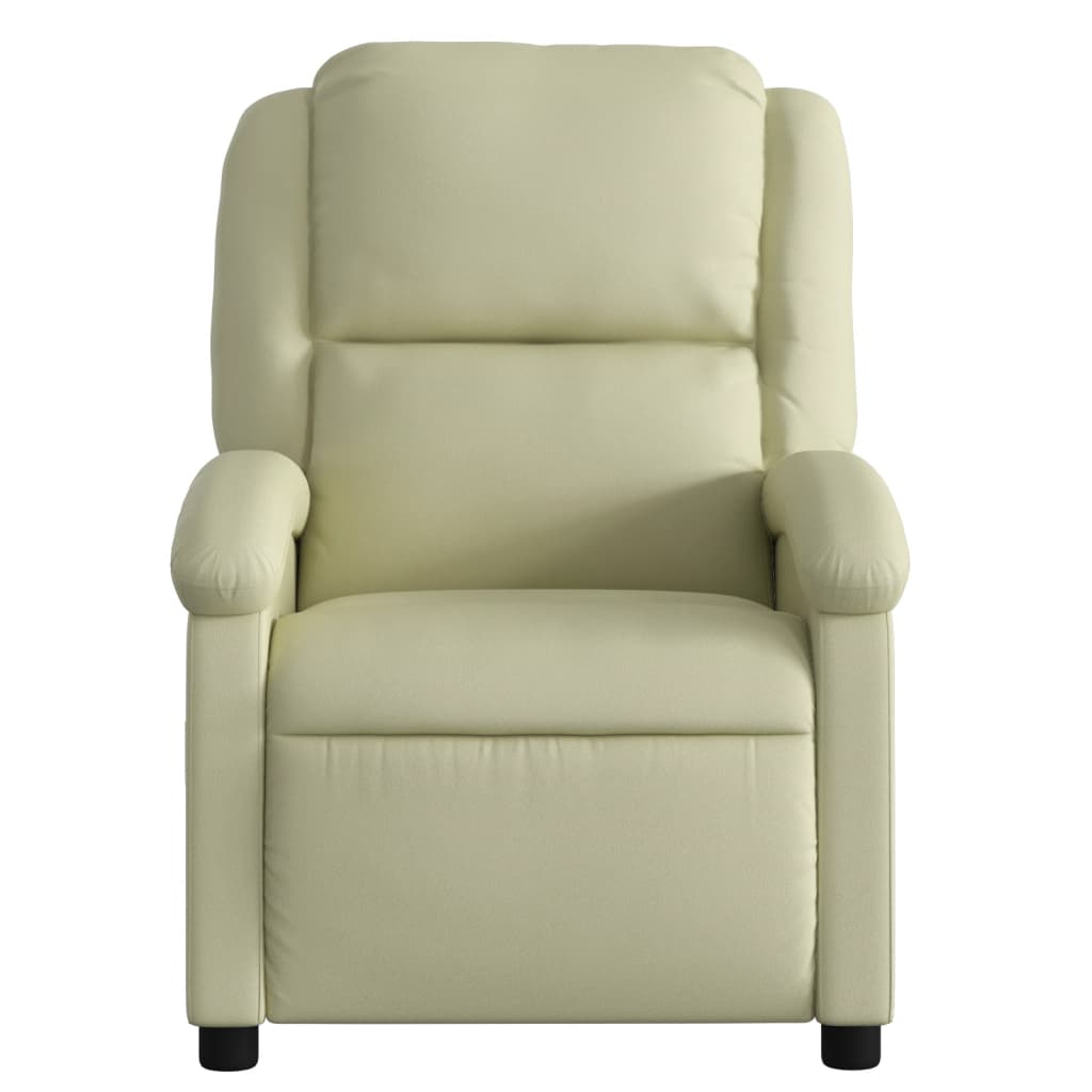 Fauteuil de massage inclinable électrique crème cuir véritable Fauteuils vidaXL   