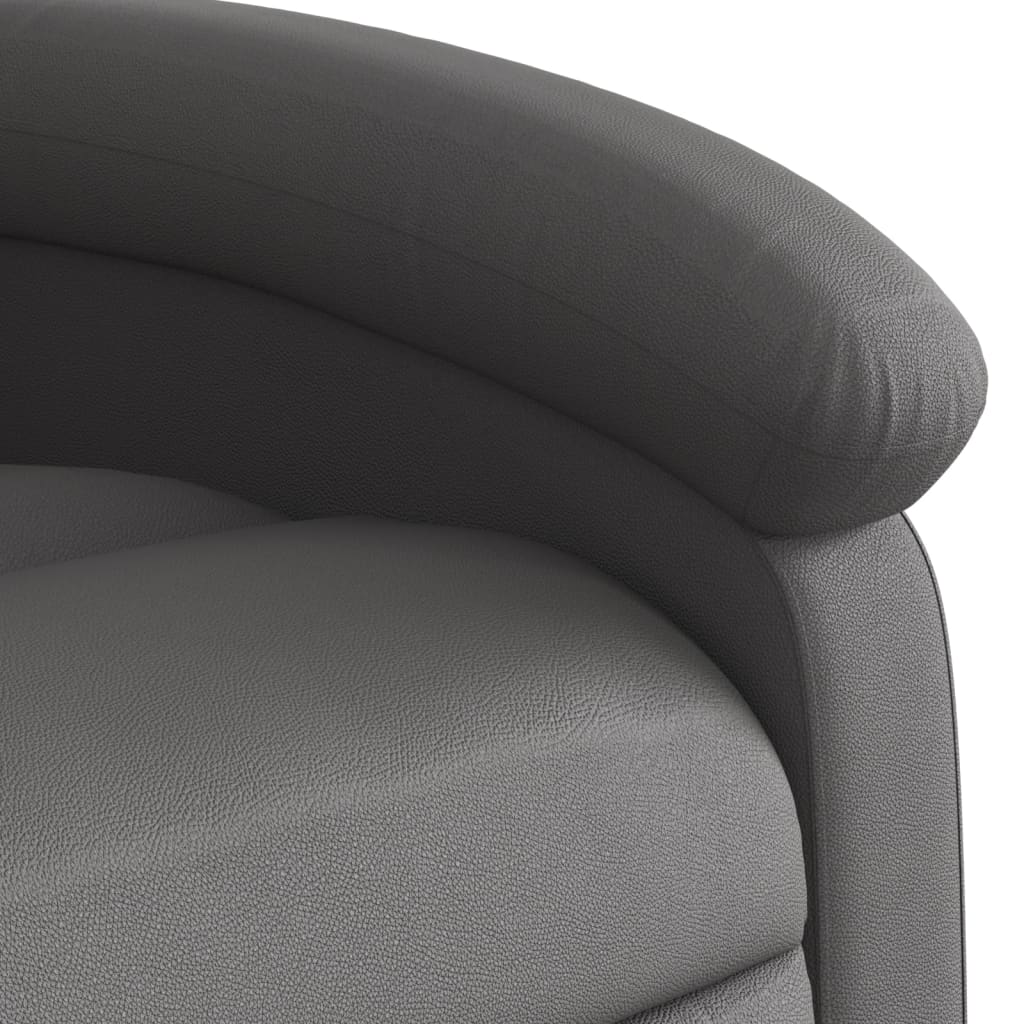 Fauteuil de massage inclinable électrique gris cuir véritable Fauteuils vidaXL   