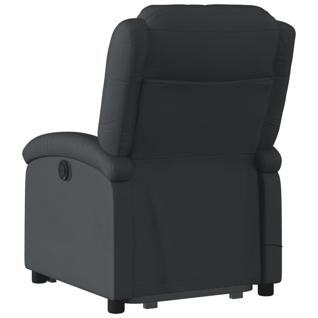 Fauteuil inclinable de massage noir cuir véritable Fauteuils vidaXL   