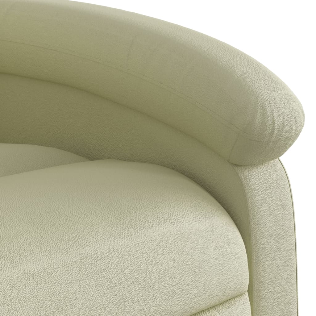 Fauteuil inclinable de massage crème cuir véritable Fauteuils vidaXL   