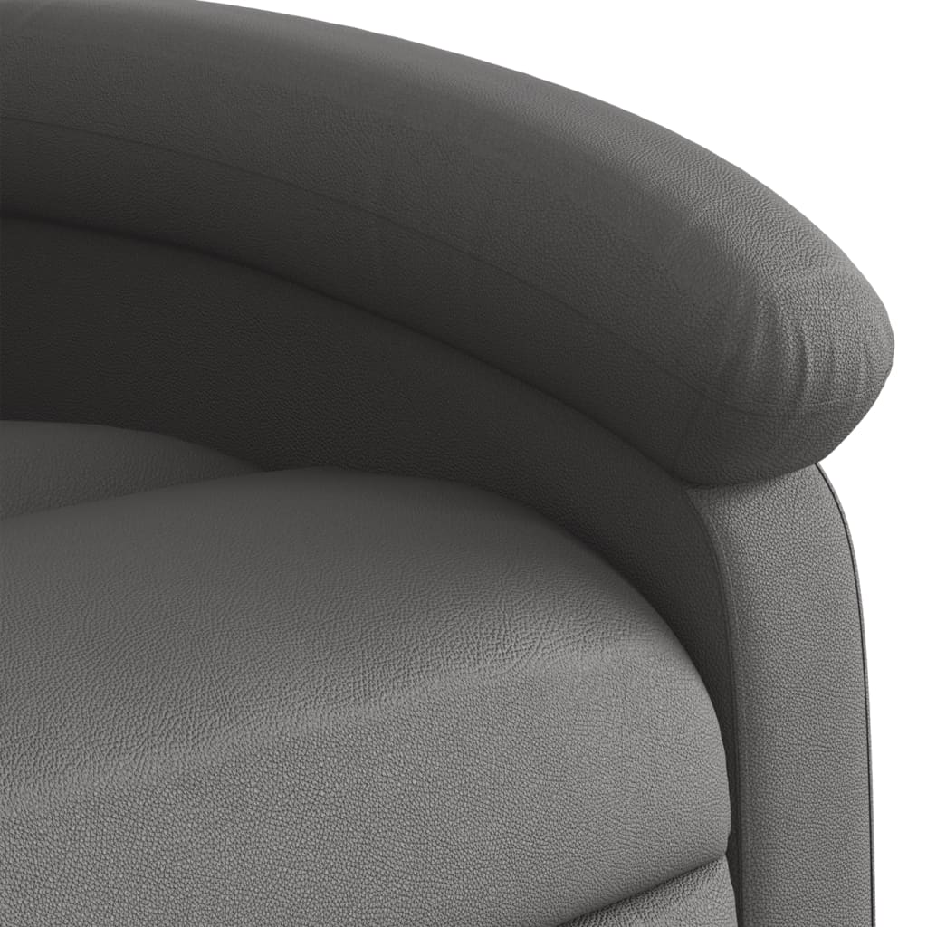 Fauteuil inclinable de massage gris cuir véritable Fauteuils vidaXL   