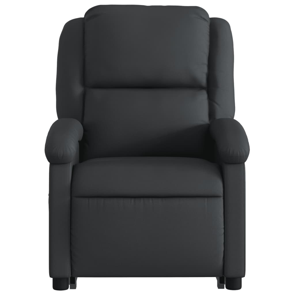 Fauteuil inclinable de massage électrique noir cuir véritable Fauteuils vidaXL   