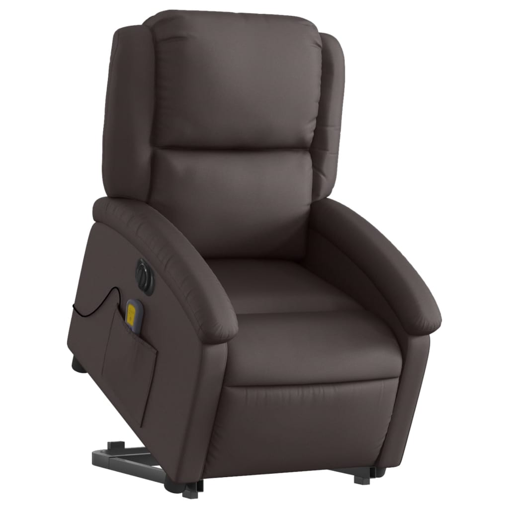 Fauteuil inclinable de massage électrique marron foncé Fauteuils vidaXL   