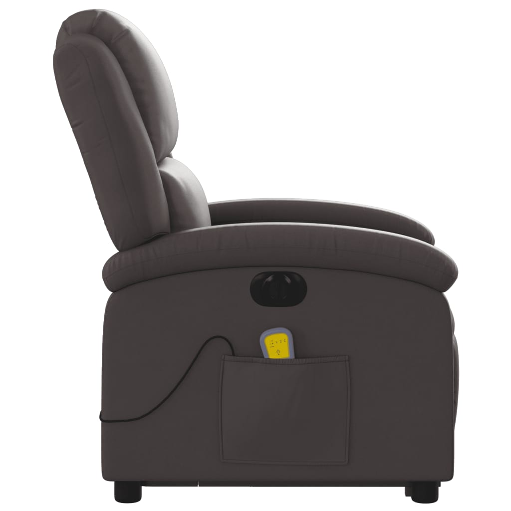 Fauteuil inclinable de massage électrique marron foncé Fauteuils vidaXL   