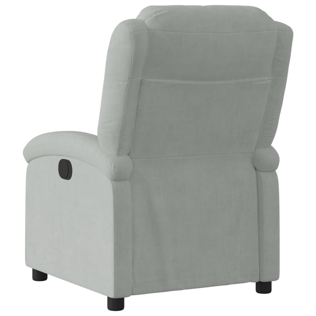 Fauteuil inclinable électrique gris clair velours Fauteuils vidaXL   