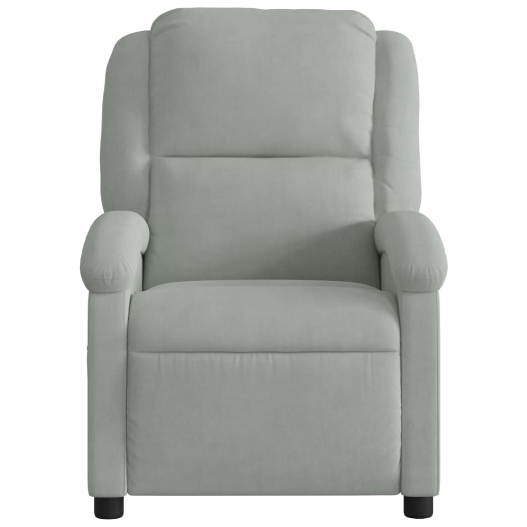 Fauteuil inclinable électrique gris clair velours Fauteuils vidaXL   