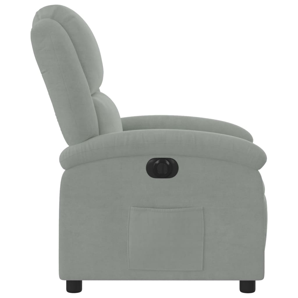 Fauteuil inclinable électrique gris clair velours Fauteuils vidaXL   