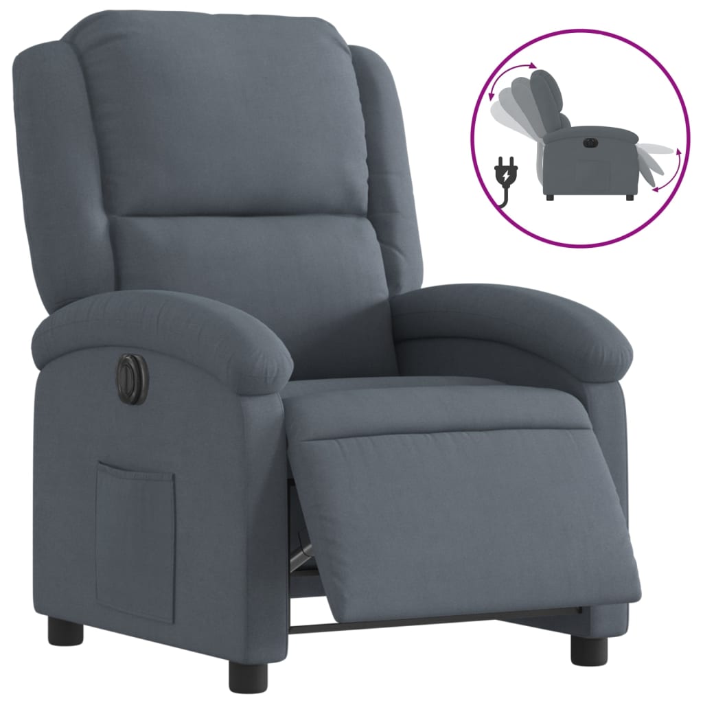 Fauteuil inclinable électrique Gris foncé Velours - Xios Store SNC