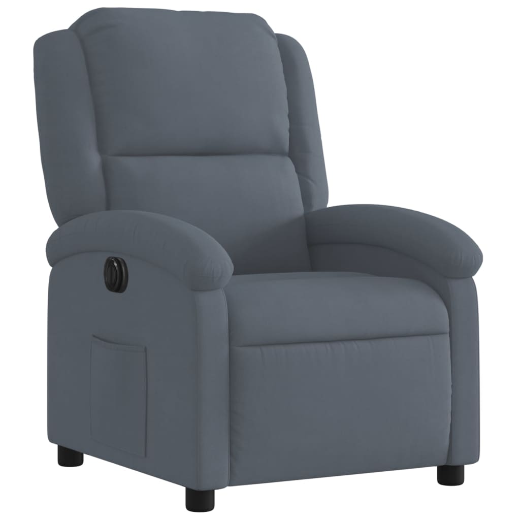 Fauteuil inclinable électrique Gris foncé Velours - Xios Store SNC