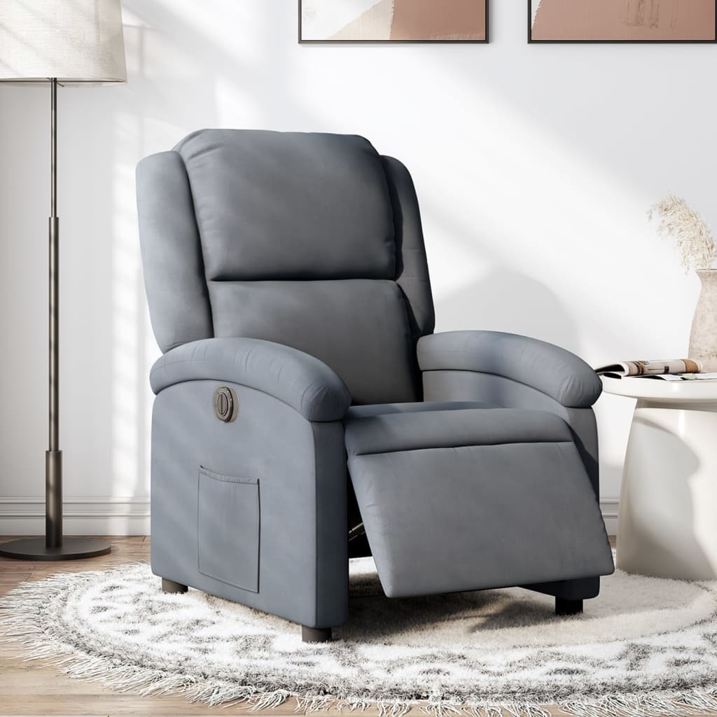 Fauteuil inclinable électrique Gris foncé Velours - Xios Store SNC