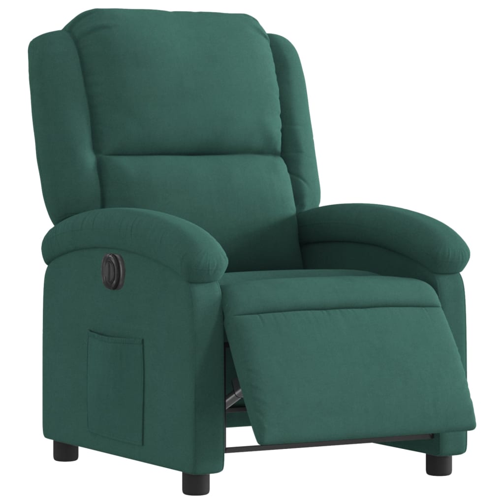 Fauteuil inclinable électrique vert foncé velours - Xios Store SNC