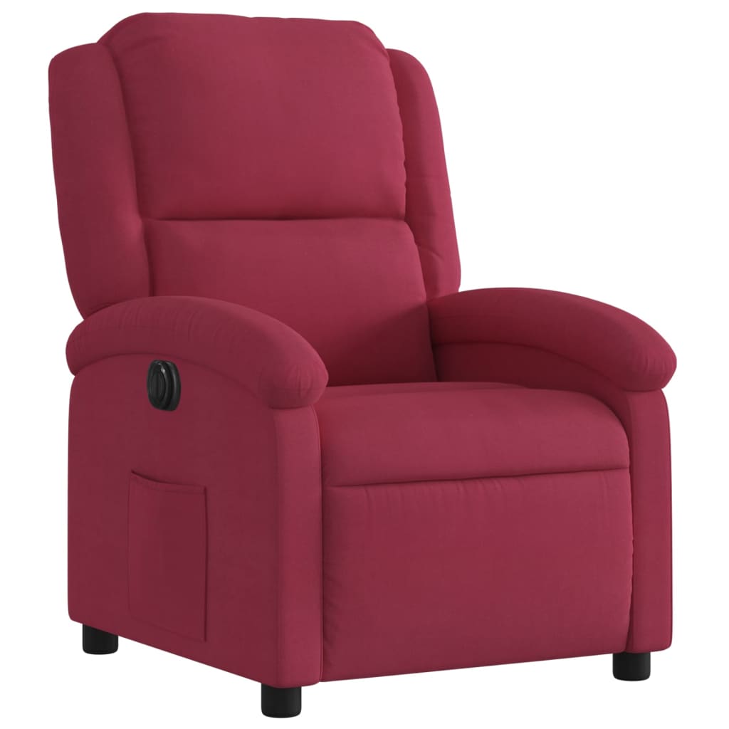 Fauteuil inclinable électrique rouge bordeaux velours - Xios Store SNC