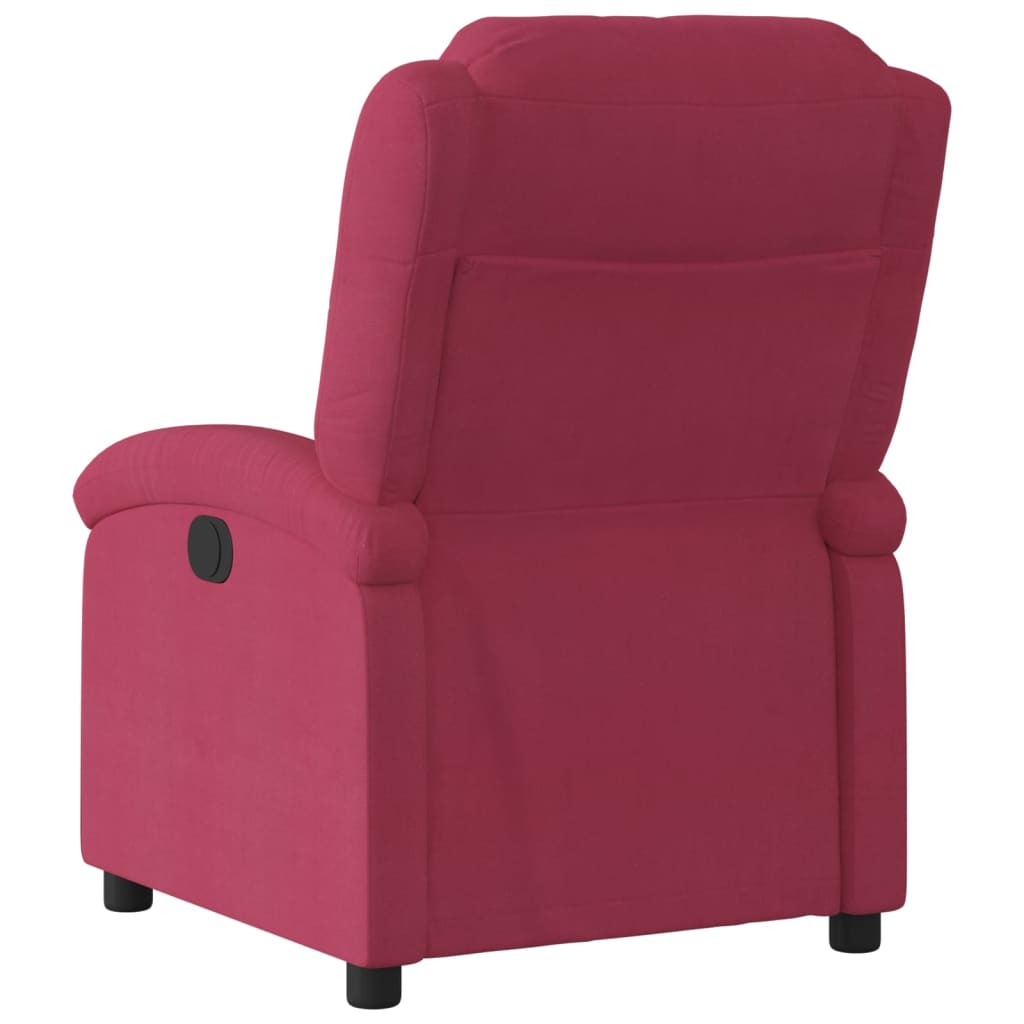 Fauteuil inclinable électrique rouge bordeaux velours - Xios Store SNC