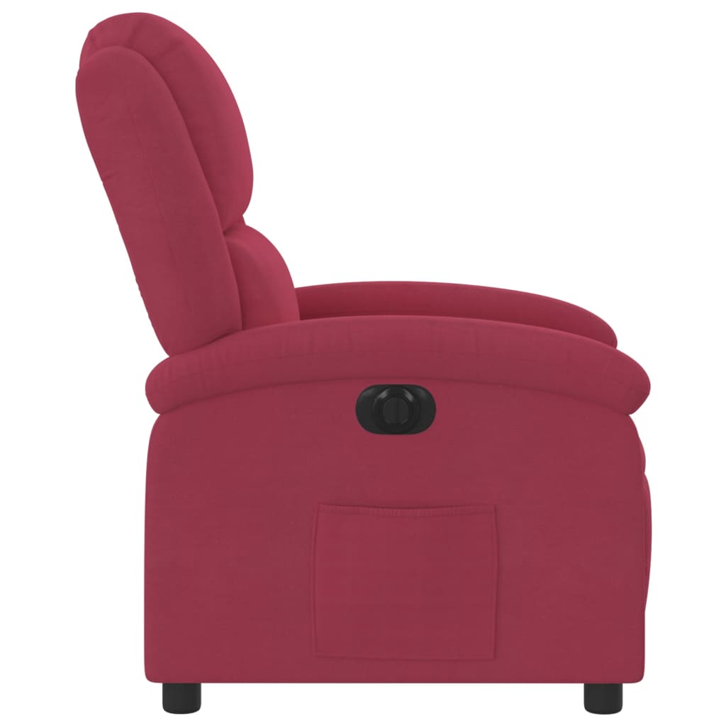 Fauteuil inclinable électrique rouge bordeaux velours - Xios Store SNC