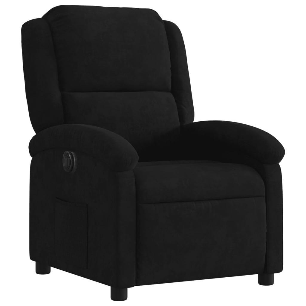 Fauteuil inclinable électrique noir velours - Xios Store SNC