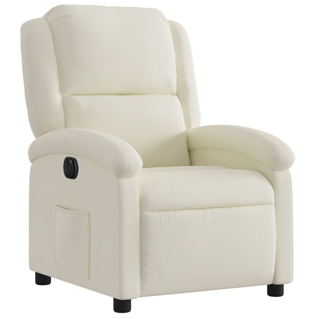 Fauteuil inclinable électrique Crème Velours - Xios Store SNC