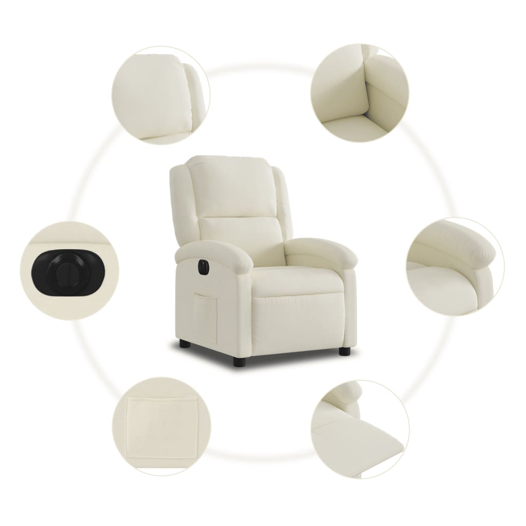 Fauteuil inclinable électrique Crème Velours - Xios Store SNC