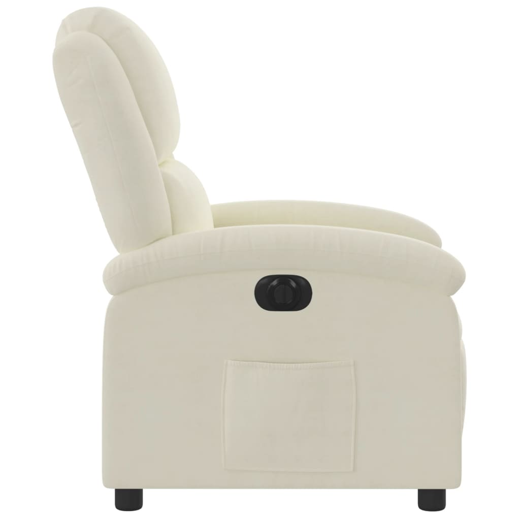 Fauteuil inclinable électrique Crème Velours - Xios Store SNC