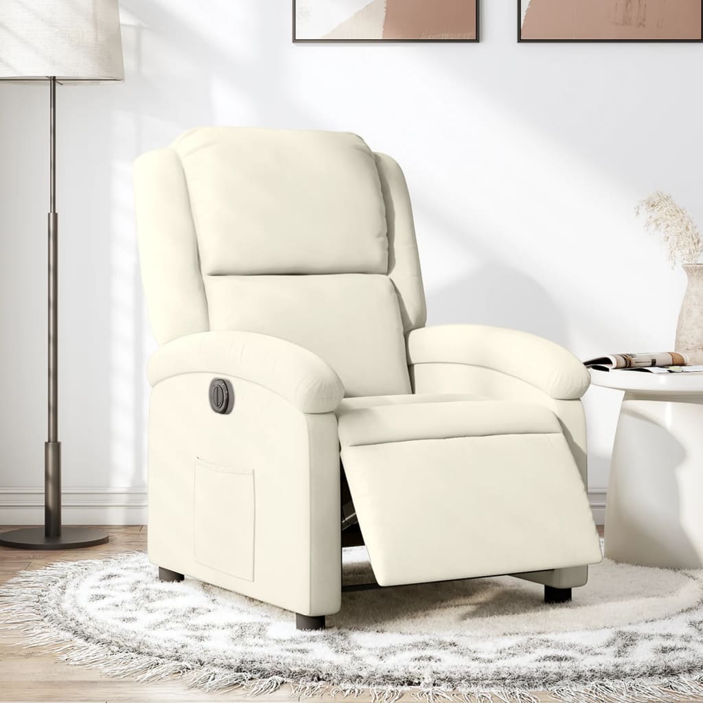 Fauteuil inclinable électrique Crème Velours - Xios Store SNC