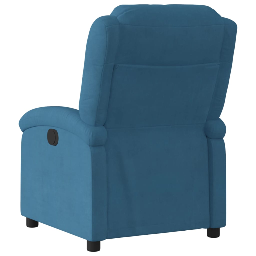 Fauteuil inclinable électrique bleu velours - Xios Store SNC