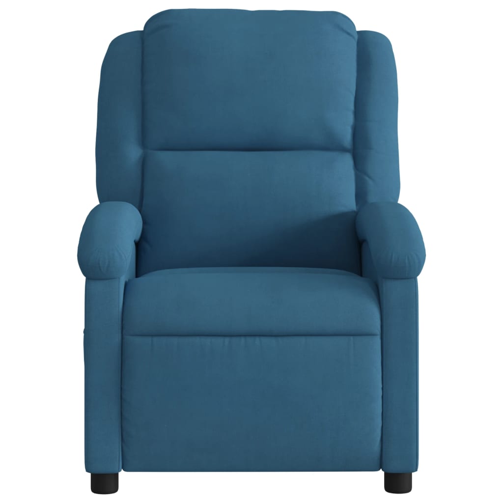 Fauteuil inclinable électrique bleu velours - Xios Store SNC