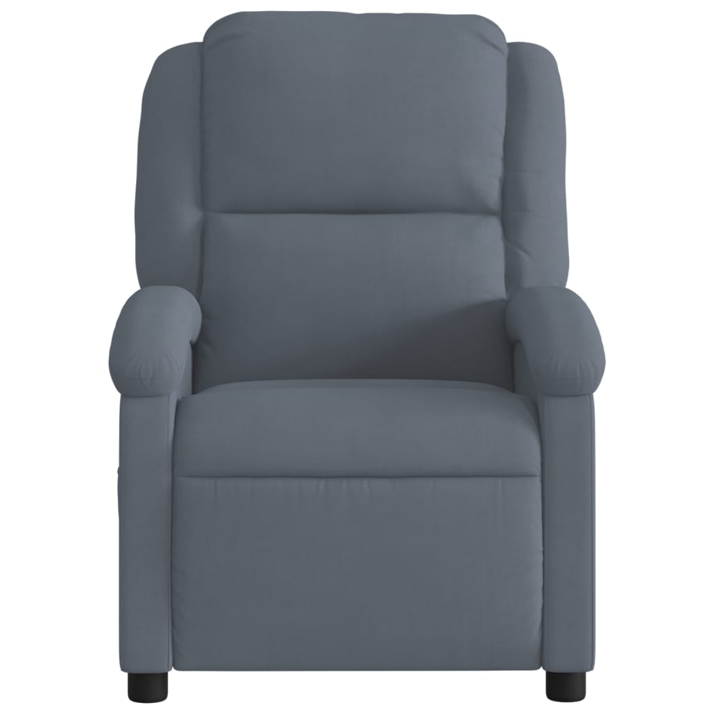 Fauteuil inclinable de massage électrique gris foncé velours Fauteuils vidaXL   