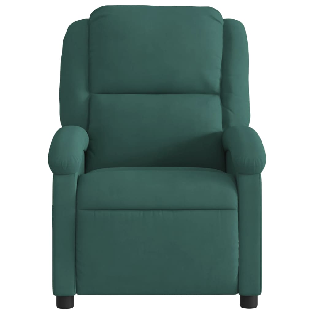 Fauteuil inclinable de massage électrique vert foncé velours Fauteuils vidaXL   