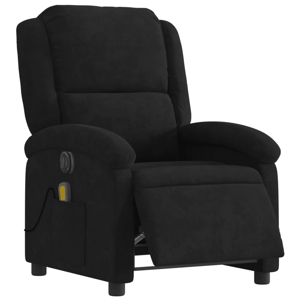 Fauteuil inclinable de massage électrique noir velours Fauteuils vidaXL   