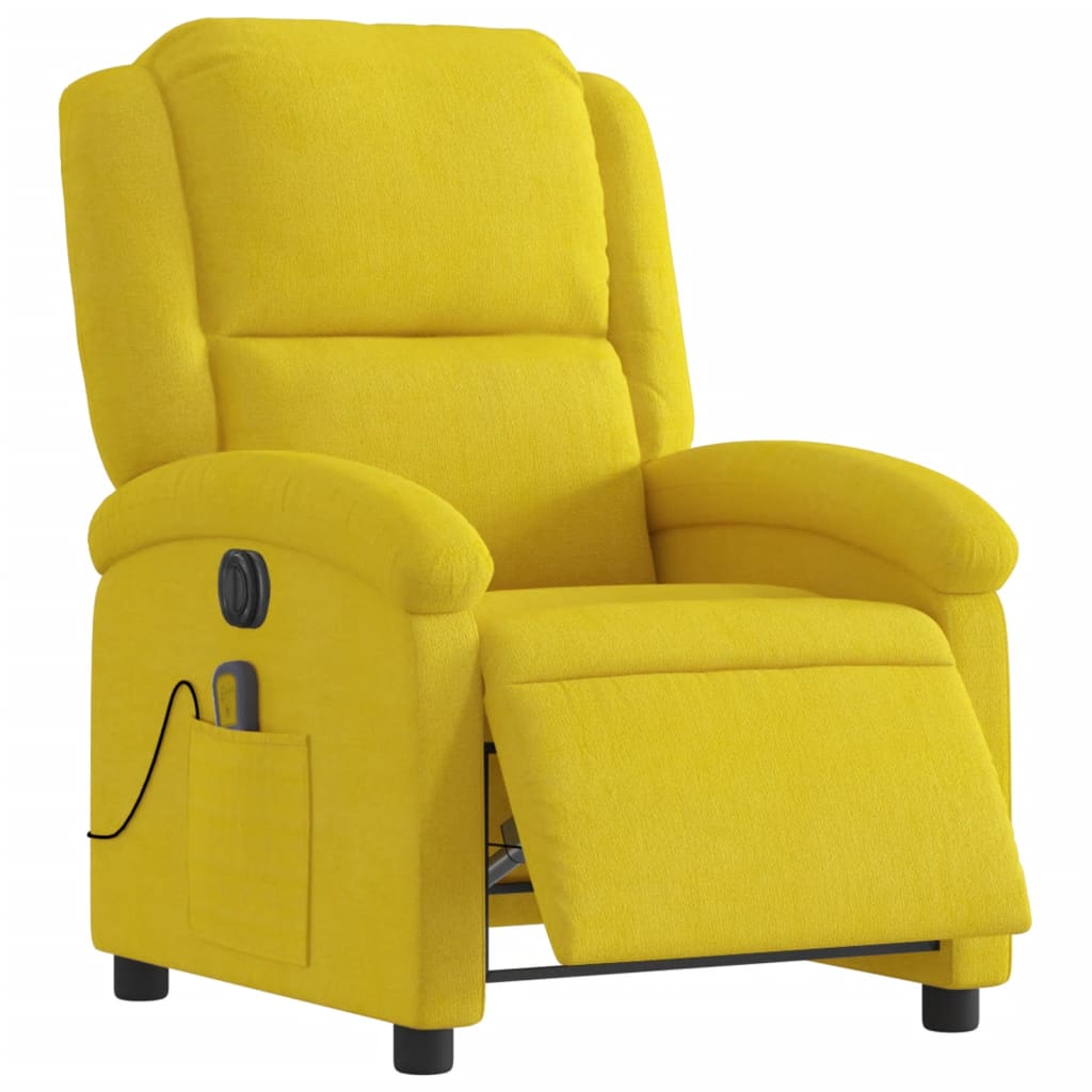 Fauteuil inclinable de massage électrique jaune velours Fauteuils vidaXL   